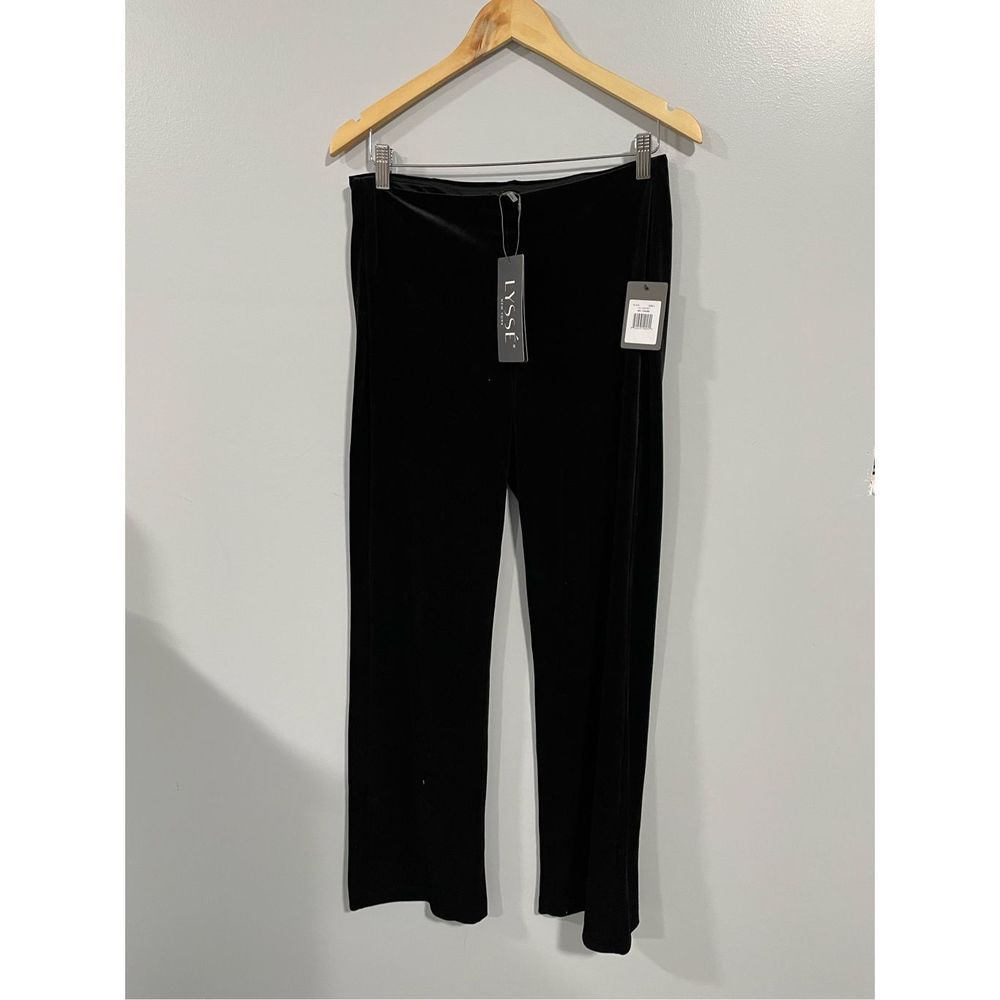 NEW Lysse Womens Large Misses Velvet Pants Pull On Stretch